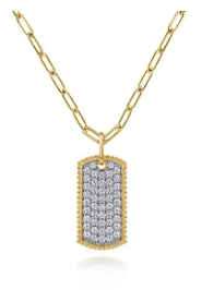 14K Yellow Gold Diamond Pendant Necklace by Gabriel & Co.