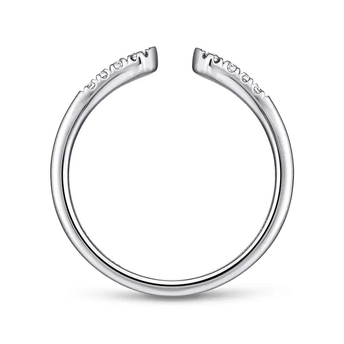 14K White Gold Split Diamond Stackable Ring by Gabriel & Co.- In Stock