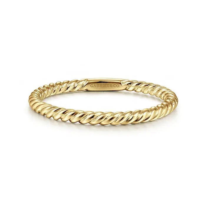 14K Yellow Gold Twisted Rope Stackable Ring by Gabriel & Co.