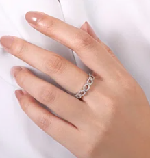 14K White Gold Open Diamond Circle Band by Gabriel