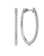 925 Sterling Silver Bujukan Oval Classic 30mm Hoop Earrings by Gabriel