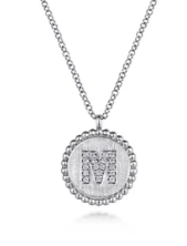 925 Sterling Silver Diamond Bujukan Initial M Necklace by Gabriel & Co.