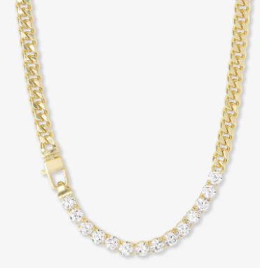JULIAN LOVES DIAMONDS NECKLACE GOLD COLOR 18"BY MELINDA MARIA.