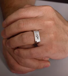Wide 925 Sterling Silver North Star Ring in Satin Finish by Gabriel