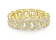 14K Yellow Gold Chain Link Stackable Diamond Ring by Gabriel