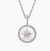 925 Sterling Silver Bujukan White Sapphire and Mother Of Pearl Round Starburst Medallion Pendant