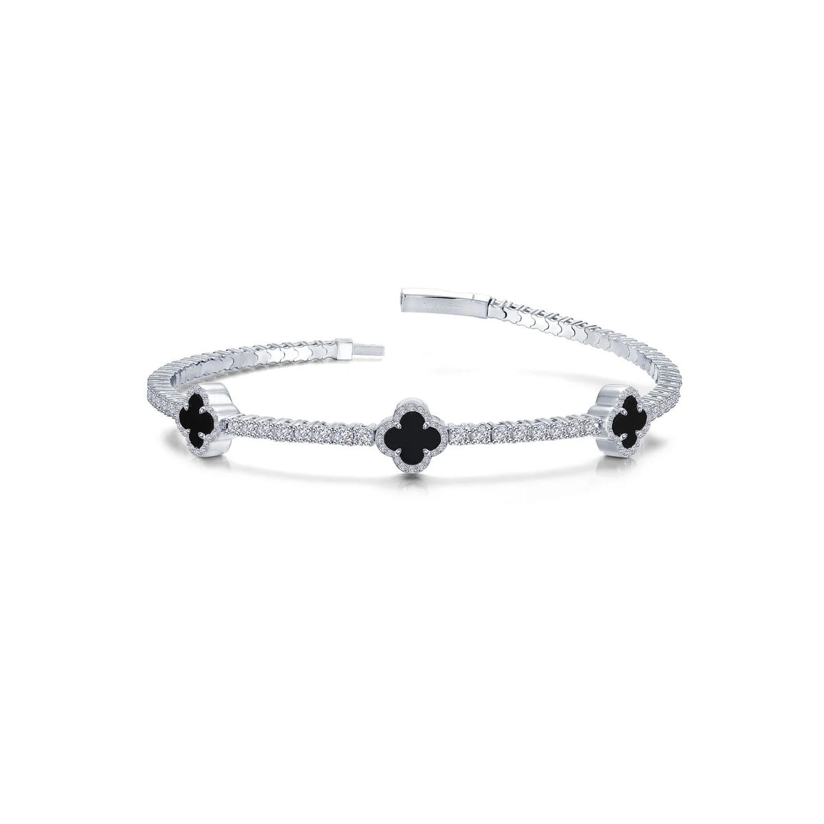 2.4 CTW Flexible Station Tennis Bracelet Black Onxy by Lafonn