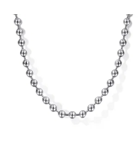 22 Inch 3mm 925 Sterling Silver Men's Hollow Ball Chain Necklace by Gabriel & Co.