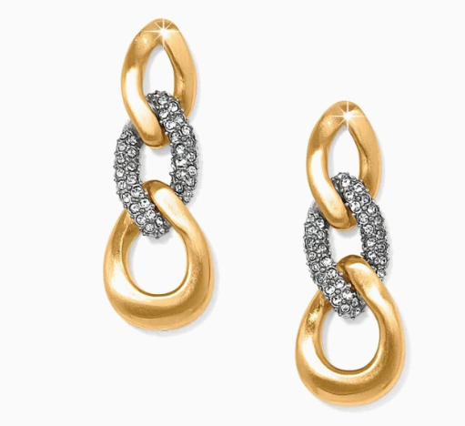 Cleo Pave Link Post Drop Earrings by Brighton