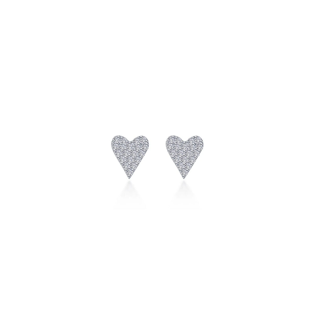 Pave Heart Stud Earrings by Lafonn