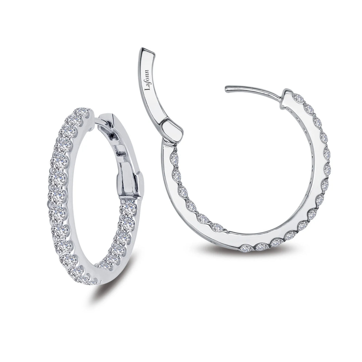 Lafonn Sterling Silver 25 mm Hoop Earrings by Lafonn
