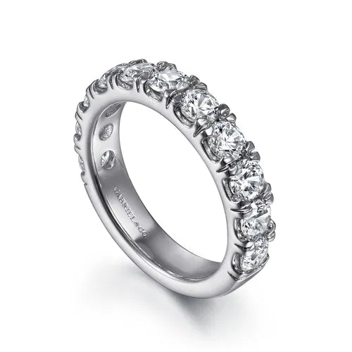 14K White Gold 11 Stone Round Diamond Anniversary Band by Gabriel