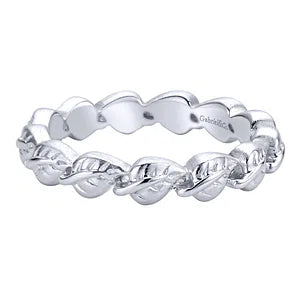 925 Sterling Silver Leaf Stackable Ladies Ring by Gabriel