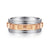 14K White-Rose Gold 8mm - Grommet Inlay Men's Two Tone Wedding Band