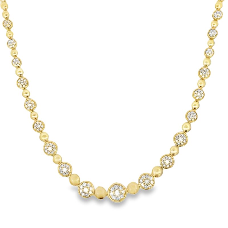 14K Yellow Gold Diamond Station Necklace – 1.00 CT