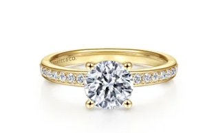 14K Yellow Gold Round Diamond Engagement Ring Megan by Gabriel