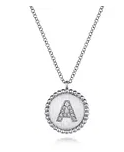 925 Sterling Silver Diamond Bujukan Initial A Necklace by Gabriel & Co.