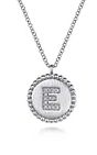 925 Sterling Silver Diamond Bujukan Initial E Necklace By Gabriel & Co.