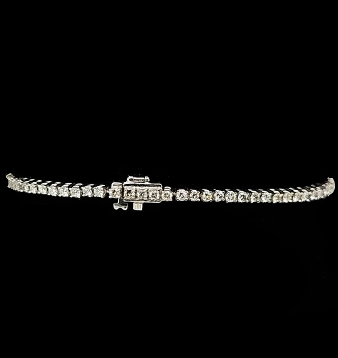 Estate 14k White Gold Diamond Tennis Bracelet