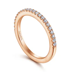 14K Rose Gold Matching Diamond Wedding Band by Gabriel