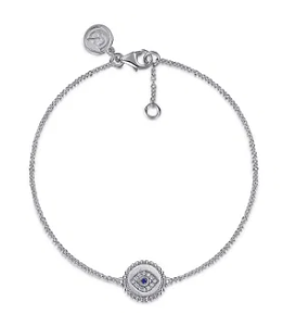 Sterling Silver Diamond And B Grade Blue Sapphire Bujukan Mystic Eyes Bracelet