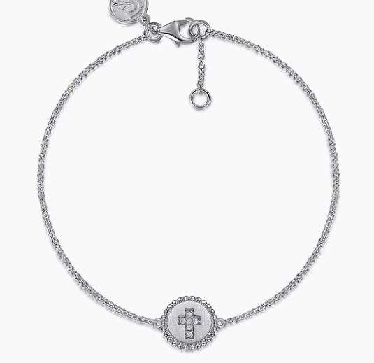 Cross Bracelet 925 Sterling Silver Diamond 0.03ct Bujukan.