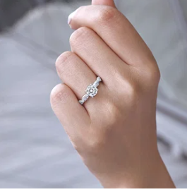 14K White Gold Round Diamond Engagement Ring Nia by Gabriel