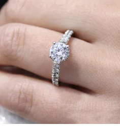 Matilda 14K White Gold Hidden Halo Round Diamond Engagement Ring by Gabriel