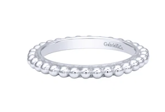 925 Sterling Silver Bujukan Beaded Stackable Band by Gabriel