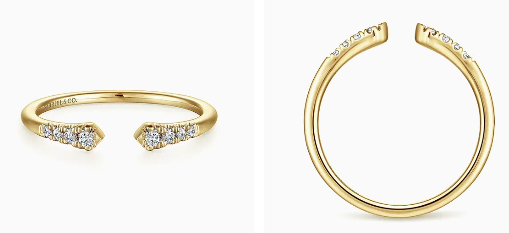 14K Yellow Gold Diamond Stackable Ring 0.1ct by Gabriel