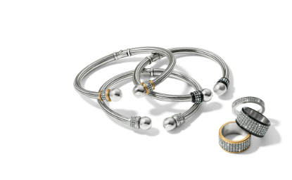 Meridian Open Hinged Bangle by Brighton