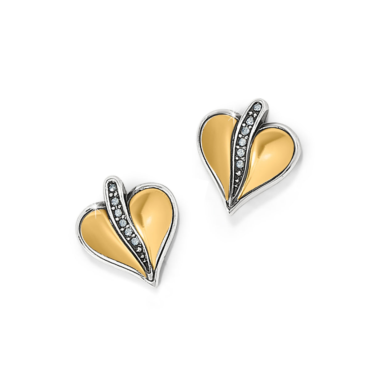Precious Heart Two Tone Post Earrings by Brighton