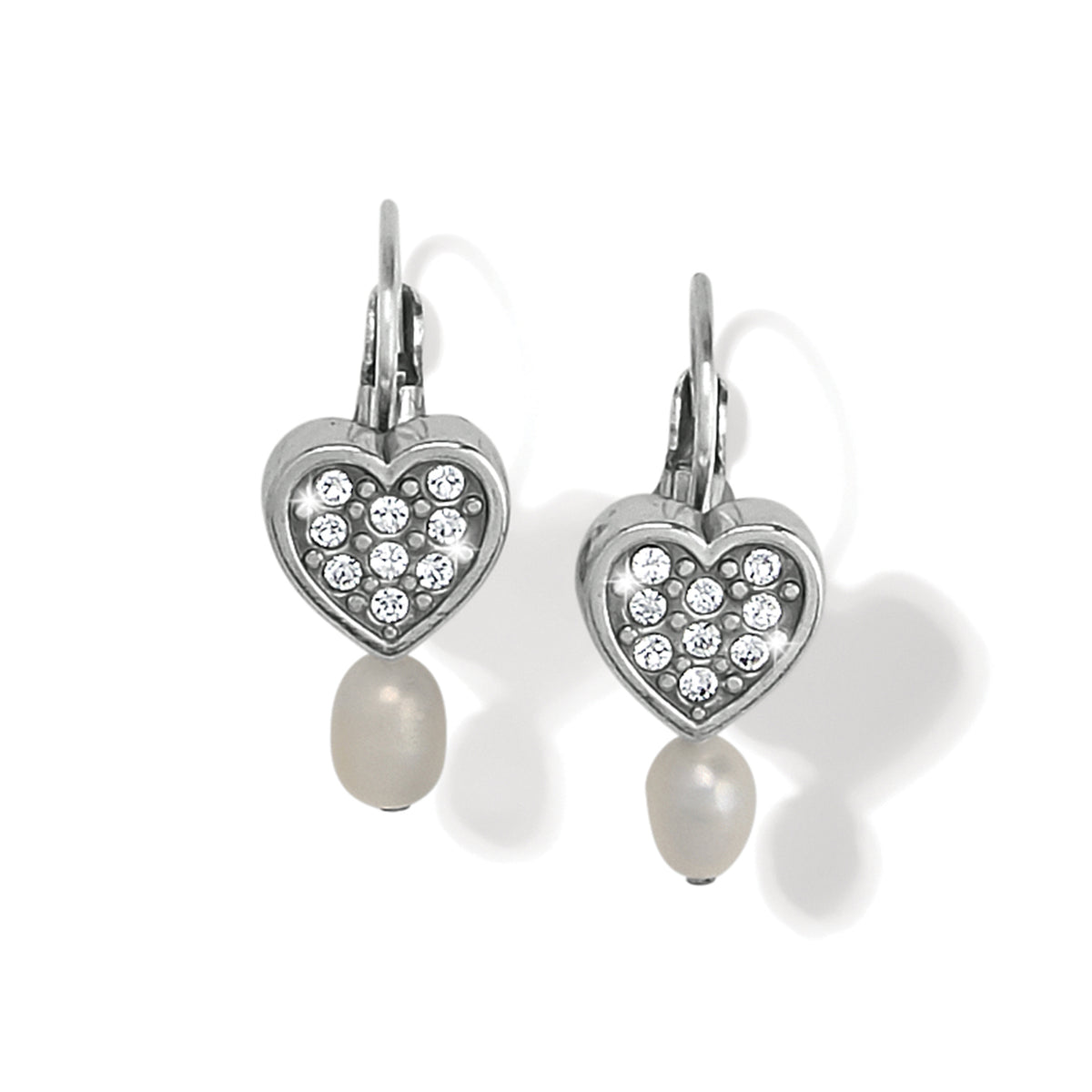 Meridian Zenith Heart Pearl Leverback Earrings by Brighton