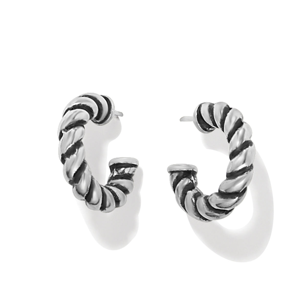 Interlok Twist Small Post Hoop Earrings by Brighton