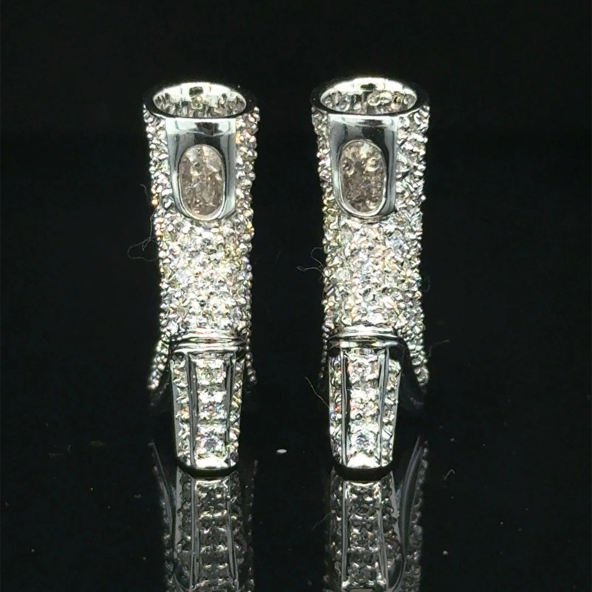 14k White Gold Diamond Pair Of Boot Charm