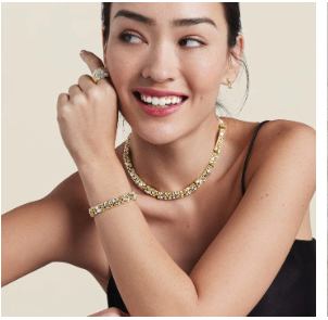One Love Golden Link Bracelet by Brighton