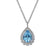 925 Sterling Silver Swiss Blue Topaz Bujukan Pear Shape Necklace With Pattern