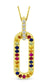 14K Yellow Gold Rainbow Sapphire & Diamond Link Pendant