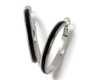 Interlok Noir Heirlom Hoop Earrings by Brighton