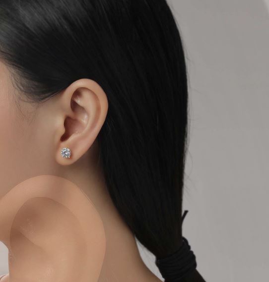 2 CTW 3 Prong Martini Stud Earrings by Lafonn