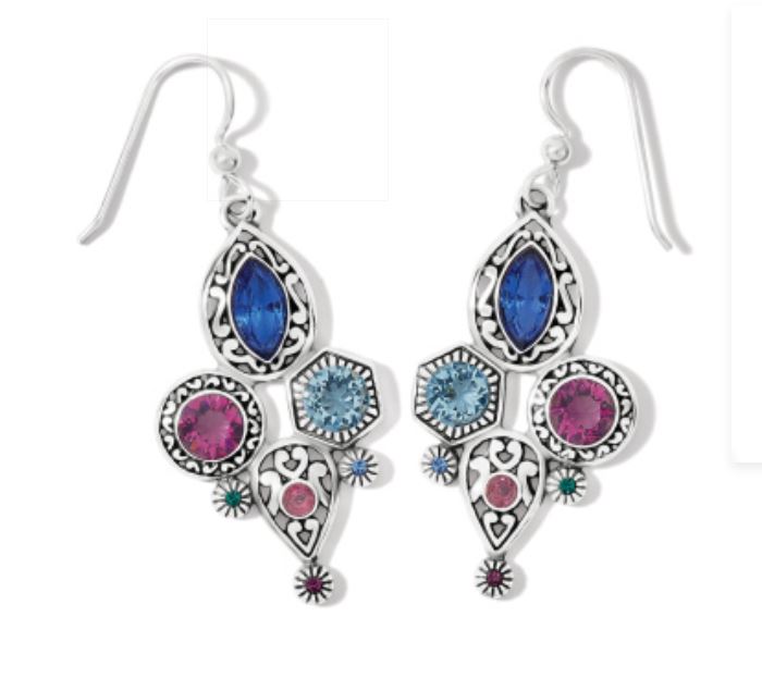 Elora Gems Cubist French Wire Earrings by Brighton