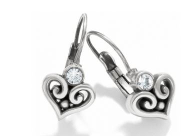 Alcazar Heart Leverback Earrings by Brighton