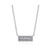 14K White Gold Baguette and Round Diamond Rectangle Pendant Necklace