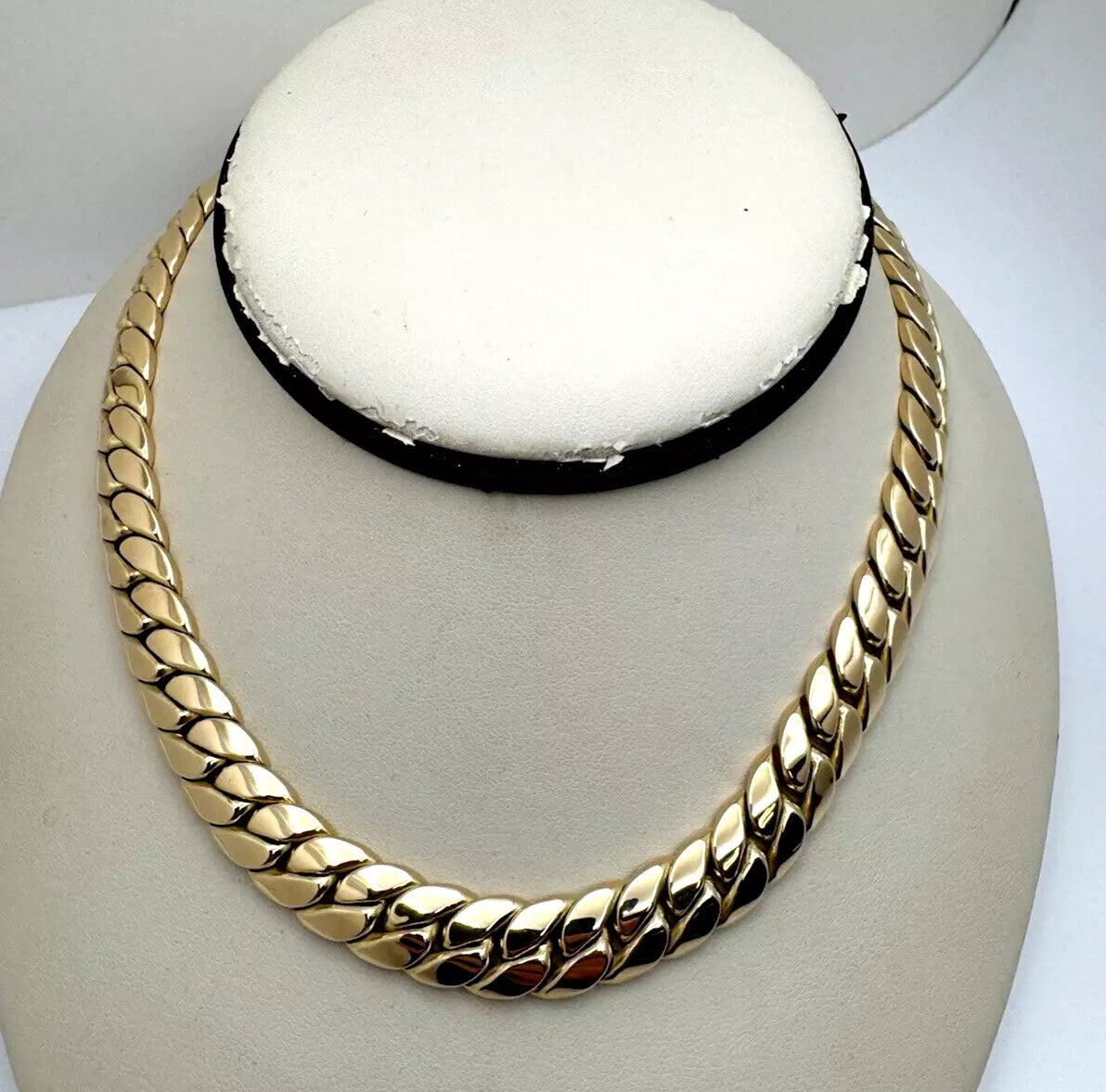 14k Yellow Gold Cuban Link Choker 37 Grams 16”