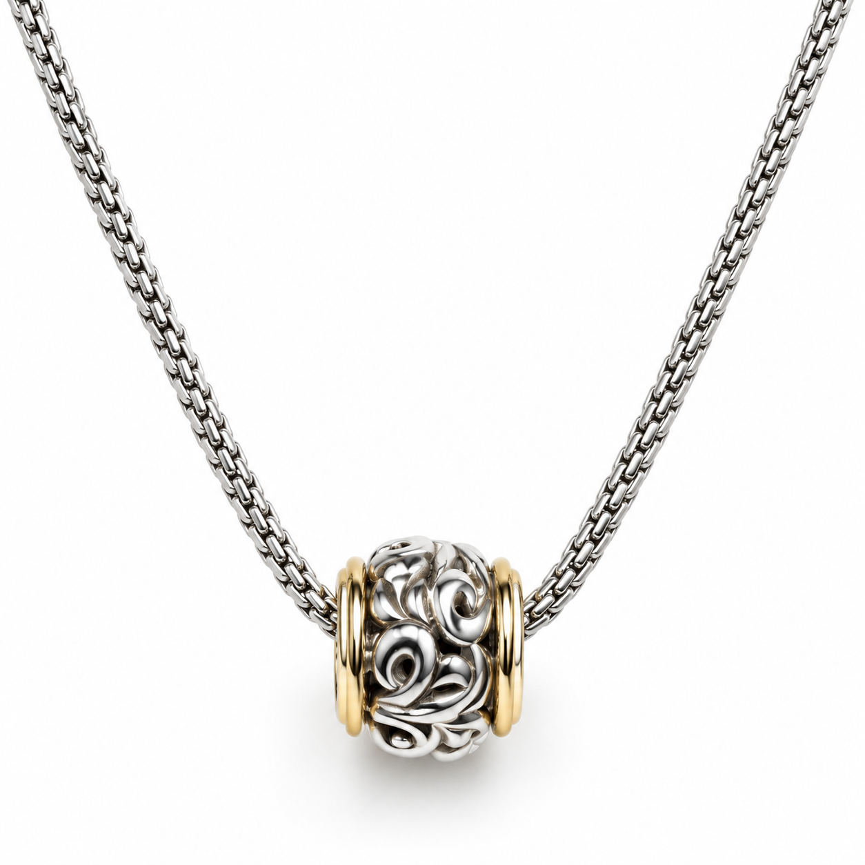Charles Krypell Sterling Silver & 18K Gold “My Love” Pendant Necklace