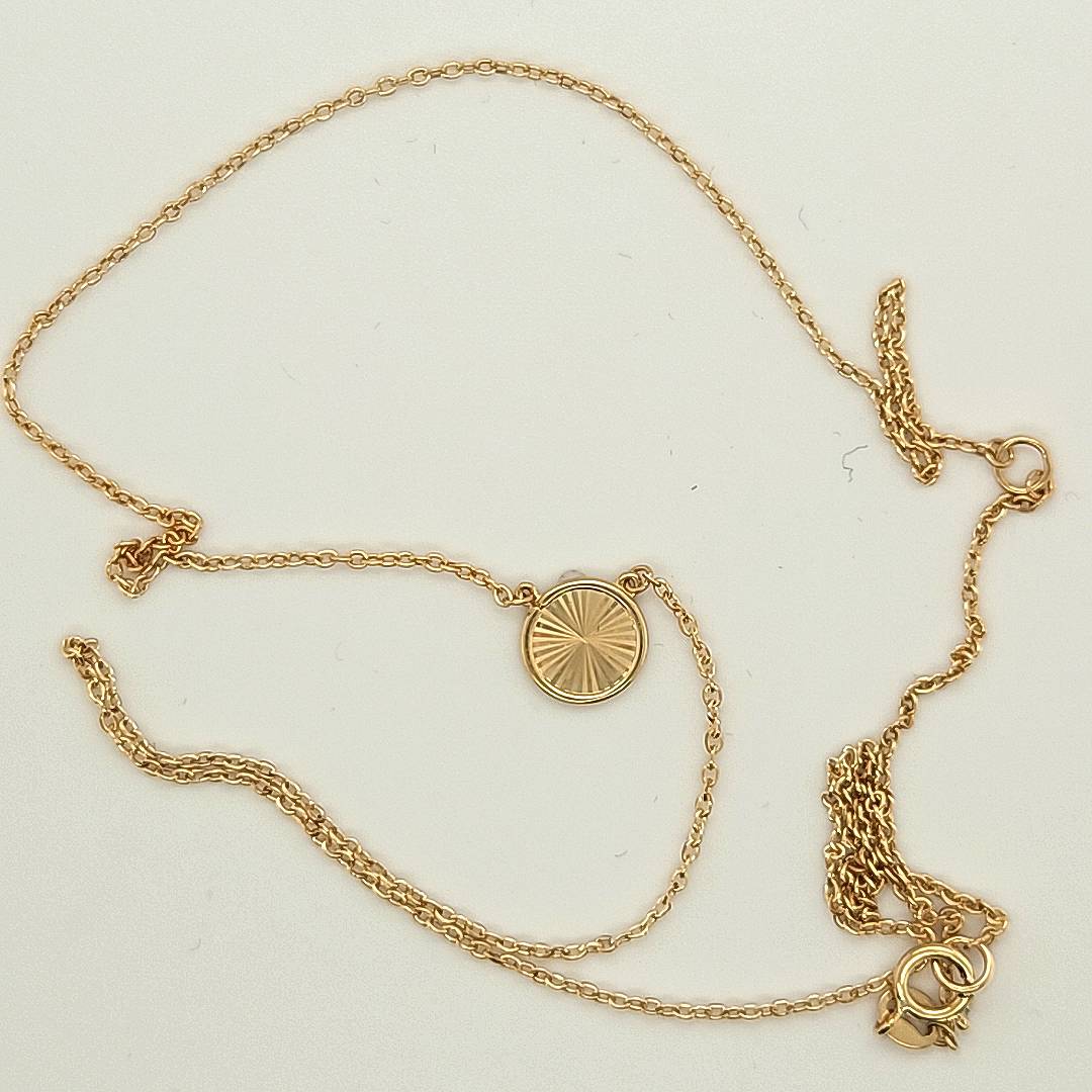 14K Yellow Gold Small Circle Necklace