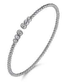 14K White Gold Bujukan Diamonds Split Bangle