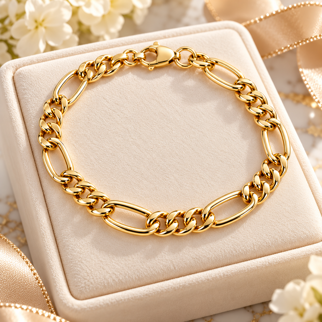 14K Yellow Gold Figaro Children Link Bracelet – Bold & Beautiful Chain Bracelet