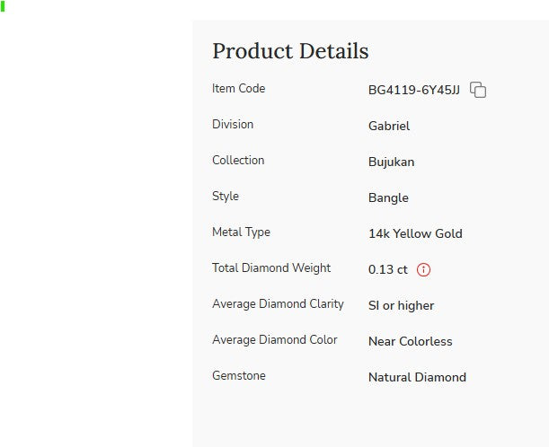 14K Yellow Gold Bujukan Bead Bangle with Diamonds