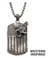 Gun Metal IP Rugged American Flag with Polished Steel 3D Eagle Pendant